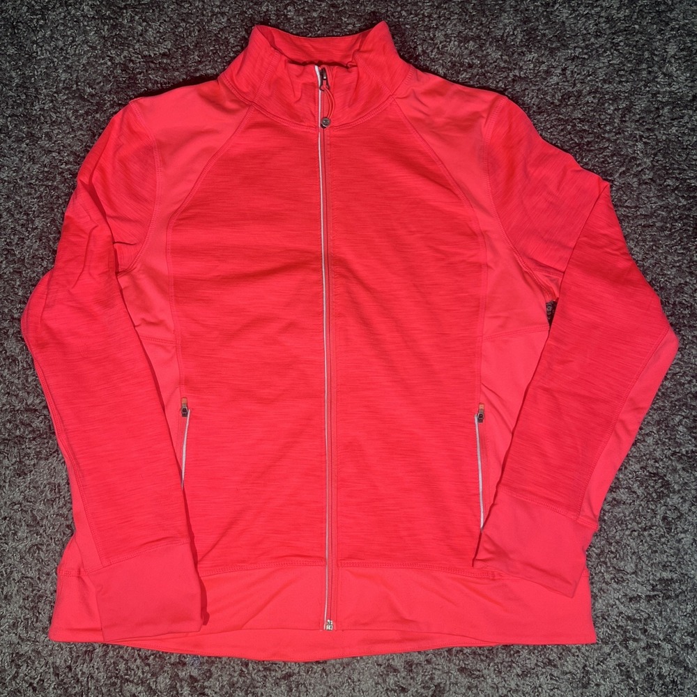 Tangerine Womens Athletic Track Jacket XL Pink Full Zip Up Activewear